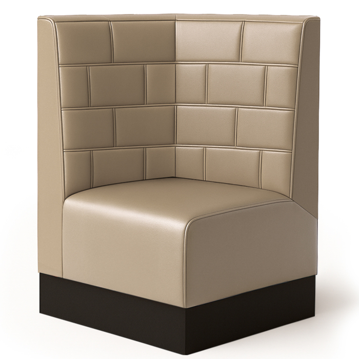Wagner S | Gastro hjørnebænk | B:H 64 x 100 cm | Taupe | Sten | Læder