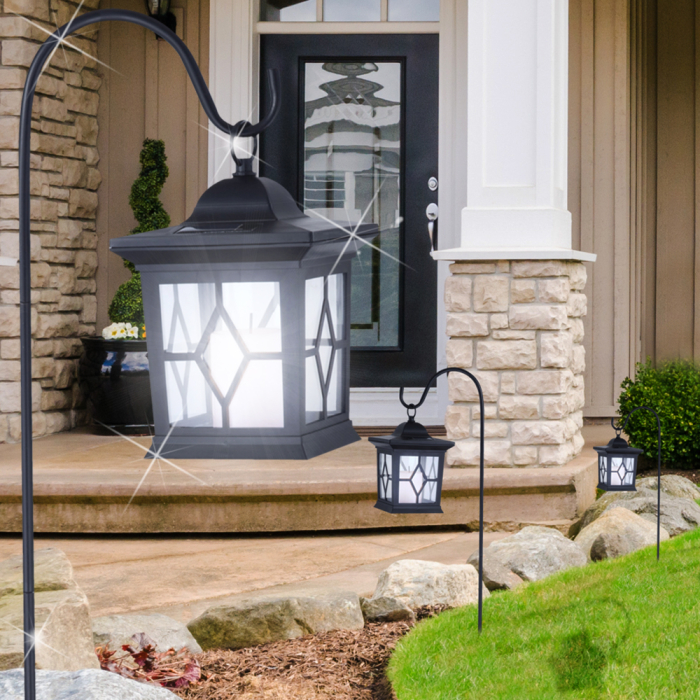 Lantern solar jord pigg lampe ↥680mm | LED | Maritime | Svart | metall