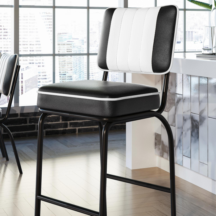 DINER | Diner Barhocker | Schwarz | Leder DINER | Diner Barhocker | Schwarz | Leder