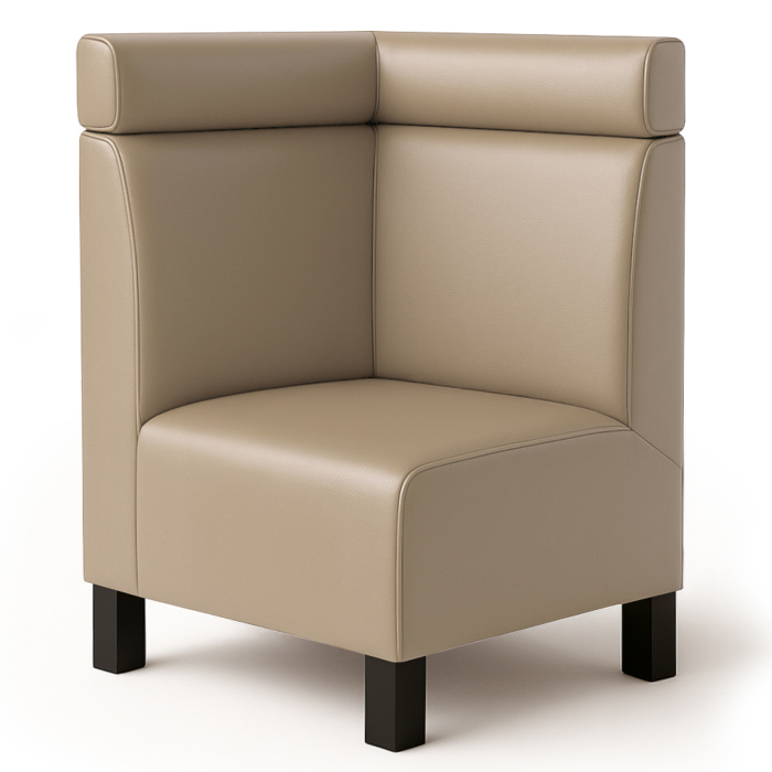 Fischer F | Gastro Hoekbank | B:H 64 x 120 cm | Taupe | Hoofdeinde | Leer