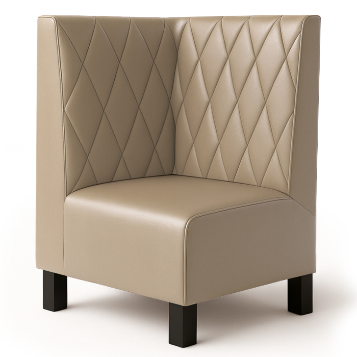 Schmidt F | Banquette d'angle Gastro | L x H 64 x 100 cm | Taupe | Motif losanges | Cuir