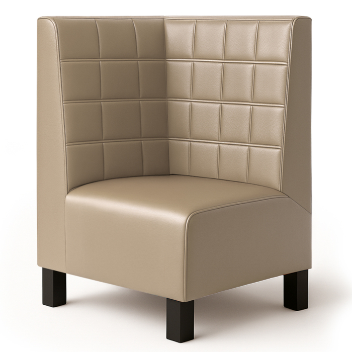 Wagner F | Gastro Corner Bench | W:H 64 x 120 cm | Taupe | Blocks | Leather