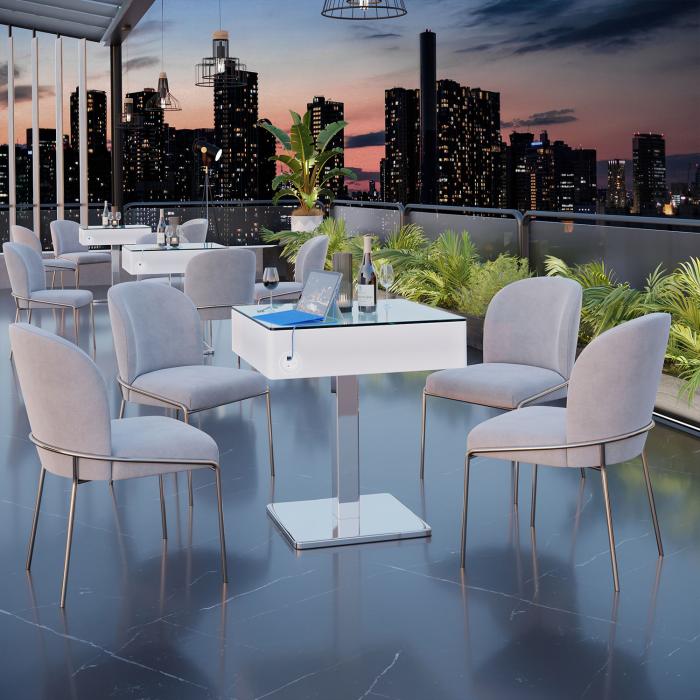 COOZY | LED cocktailbord | B:D:H 70 x 70 x 76 cm | RGB | batteri pakke | Torget COOZY | LED cocktailbord | B:D:H 70 x 70 x 76 cm | RGB | batteri pakke | Torget