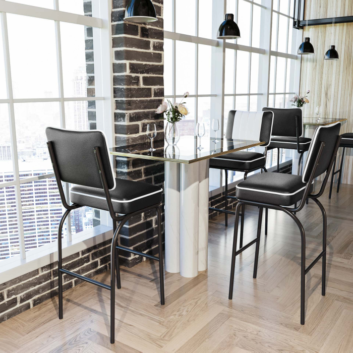 DINER | Diner Barhocker | Schwarz | Leder DINER | Diner Barhocker | Schwarz | Leder