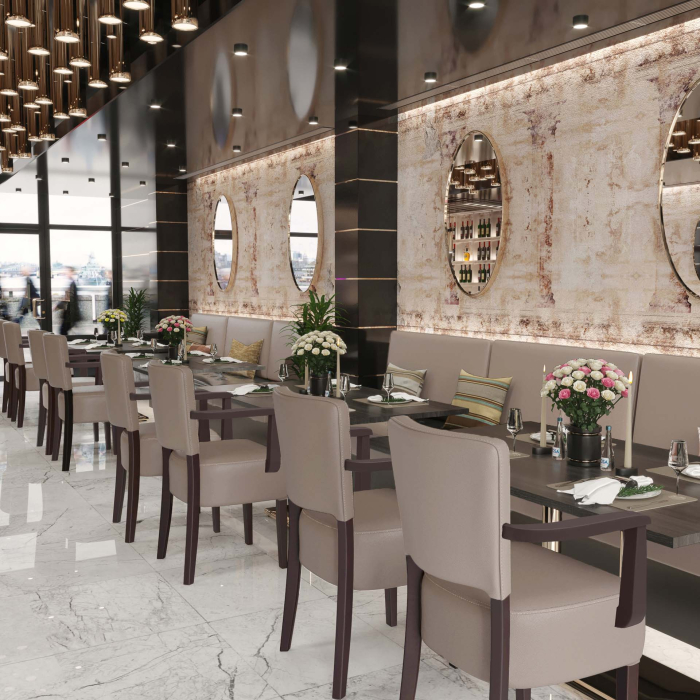 LUCA ARM | Bistrostol | Taupe | lær