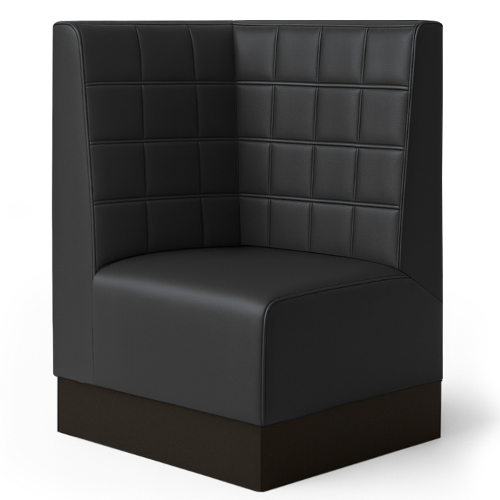 Meyer S | Gastro hörnbänk | B:H 64 x 120 cm | Svart | Block | Läder