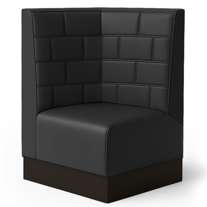 Meyer S | Gastro Eckbank | B:H 64 x 120 cm | Schwarz | Stein | Leder