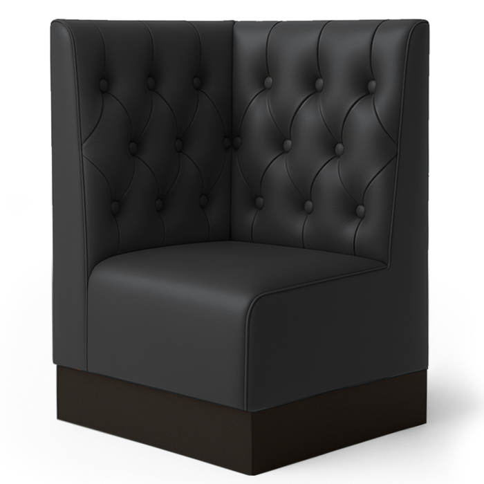 Meyer S | Gastro hjørnebænk | B:H 64 x 90 cm | Sort | Chesterfield | Læder
