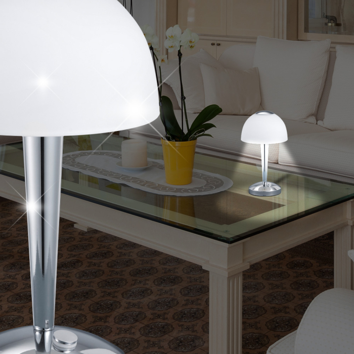 Lampada da tavolo touch ↥280mm | Dimmerabile | LED | Moderna | Cromo | Vetro