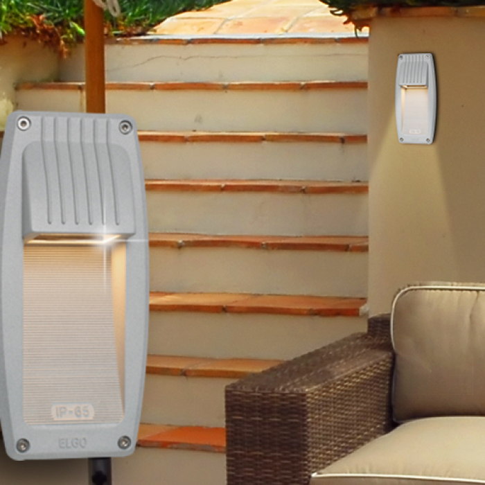 Luminaria empotrable de pared OUTSIDE Ø100mm | Gris | Plata | Aluminio