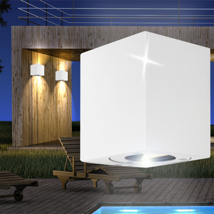 Aplique de pared OUTSIDE Ø85mm | LED | Moderno | Blanco | Aplique de pared de acero inoxidable