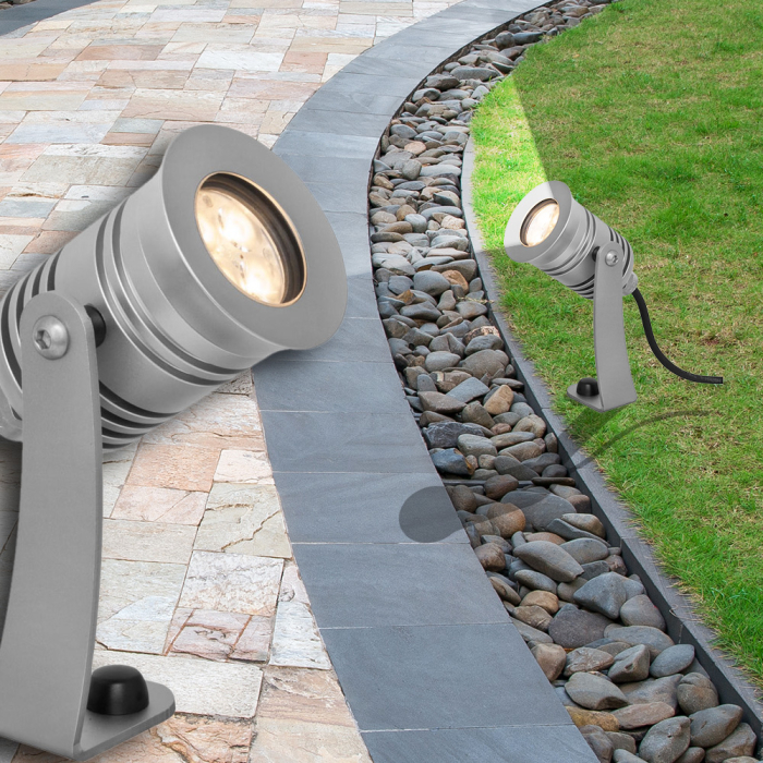 Gulvspotlight UDENDØRS ↥150mm | LED | Sølv | Alu | Floodlight