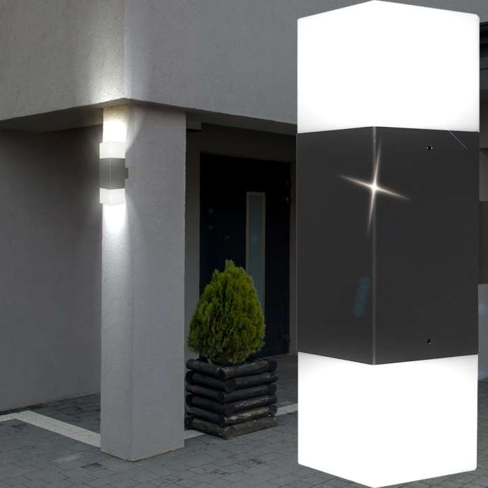 Væglampe OUTSIDE Ø85mm | LED | Moderne | Antracit | Sort | Aluminium