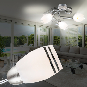 Plafondlamp Ø420mm | Chroom | Glas