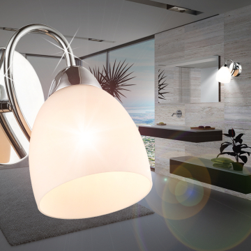 Wandlamp Wit | Chroom | Glas
