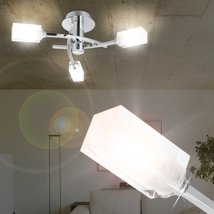 Taklampe Ø385mm | Samtids | krom | Glass