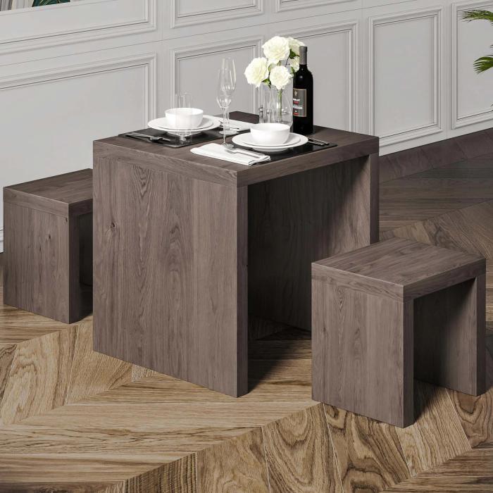 BRASIL | Sgabello in legno | Wengé/Nero | L:P:H 34 x 34 x 45 cm BRASIL | Sgabello in legno | Wengé/Nero | L:P:H 34 x 34 x 45 cm