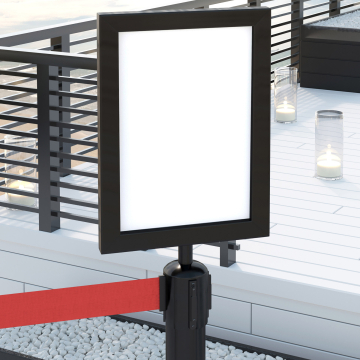 OSCAR | Info Board | Black | A4 | Attachment for Stanchion Post