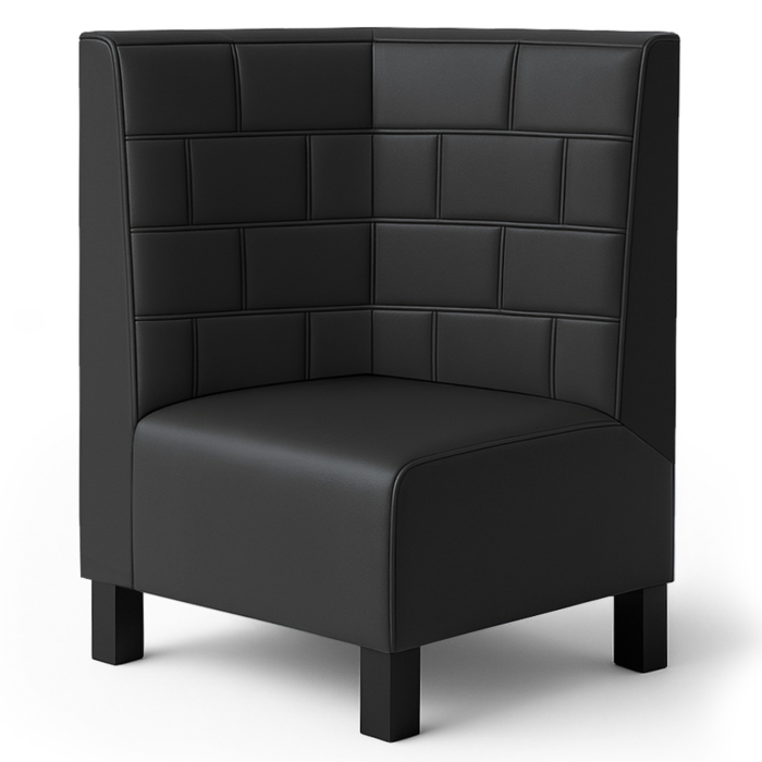 Fischer | Gastrobank F | Gastro Hoekbank | B:H 64 x 100 cm | Zwart | Steen | Leer