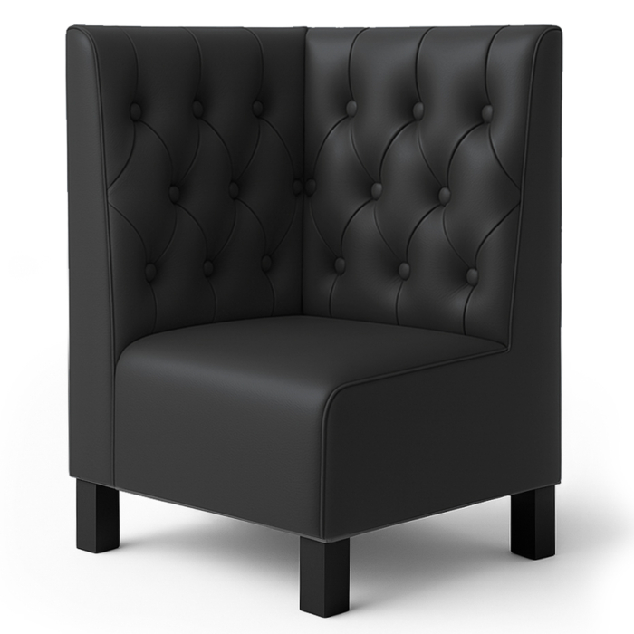 Fischer | Gastrobank F | Gastro hjørnebænk | B:H 64 x 90 cm | Sort | Chesterfield | Læder