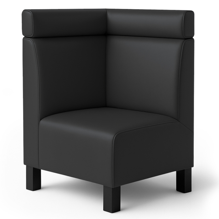 Schmidt F | Gastro-kulmapenkki | L:K 64 x 120 cm | Musta | Sängynpääty | Nahka