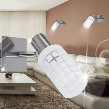 Wall white | chrome | luminaire wall spot Wall spotlight