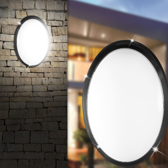 Plafondlamp BUITEN Ø300mm | Zwart | Wit | Kunststof 