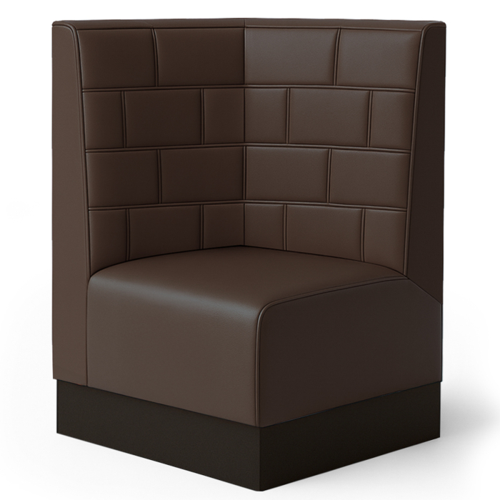 Meyer S | Gastro Eckbank | B:H 64 x 100 cm | Braun | Stein | Leder