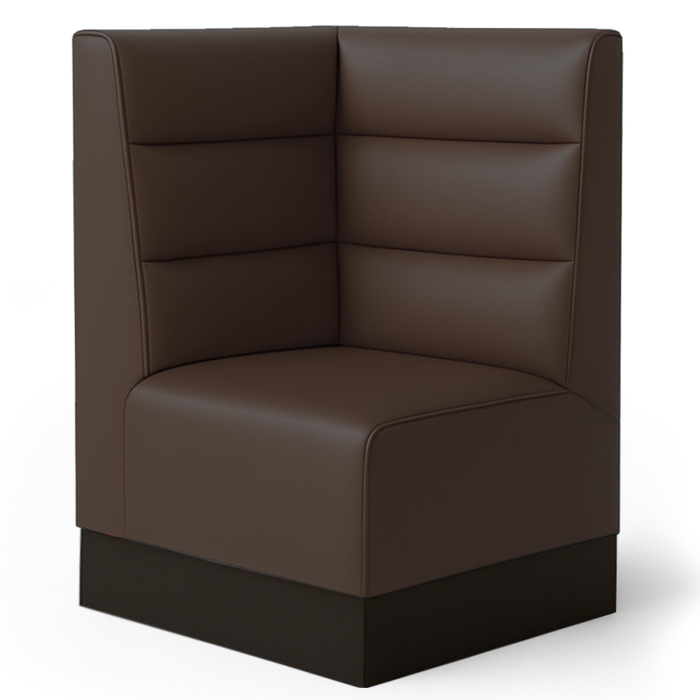 Meyer S | Panca angolare Gastro | L:A 64 x 90 cm | Marrone | Righe orizzontali | Pelle