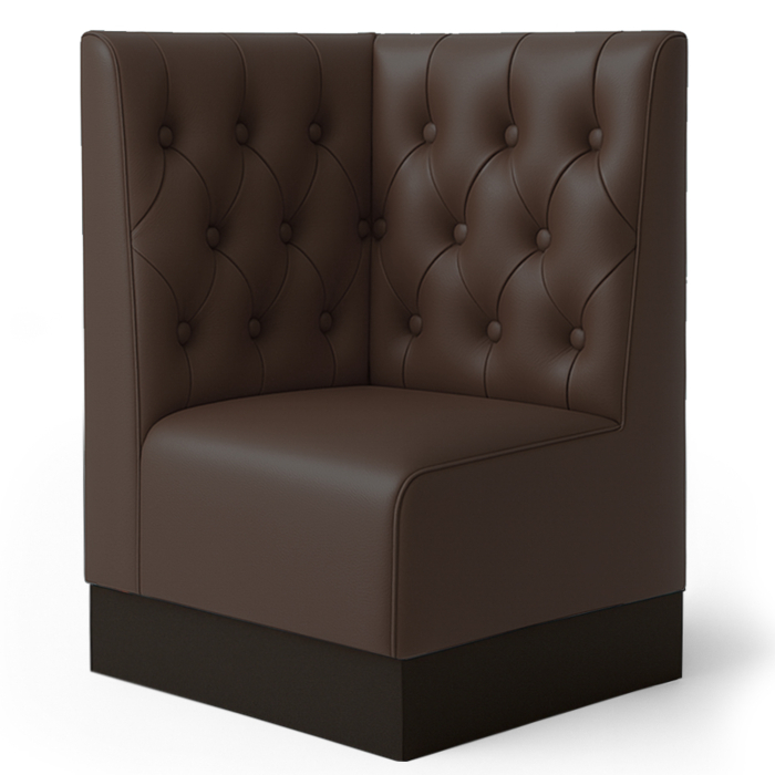 Schmidt S | Gastro Eckbank | B:H 64 x 100 cm | Braun | Chesterfield | Leder