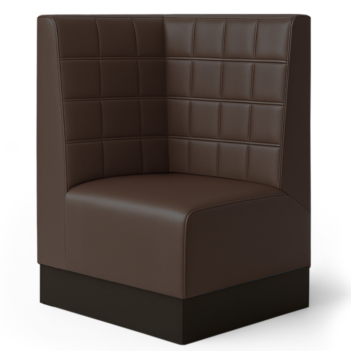 Ławka narożna Wagner S | Gastro | Szer.:Wys. 64 x 100 cm | Brązowy | Bloki | Skóra