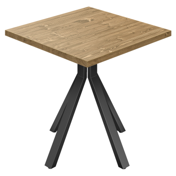 LIORA | Table de bistro | L:P 80 x 80 cm | H 76 cm | Chêne | Structure : Noir