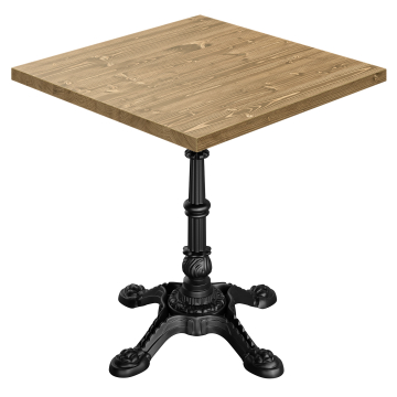 AURELIA PAR | Tavolo da bistro | L: 70 x 70 | H: 76 cm | Rovere | Struttura: Nero