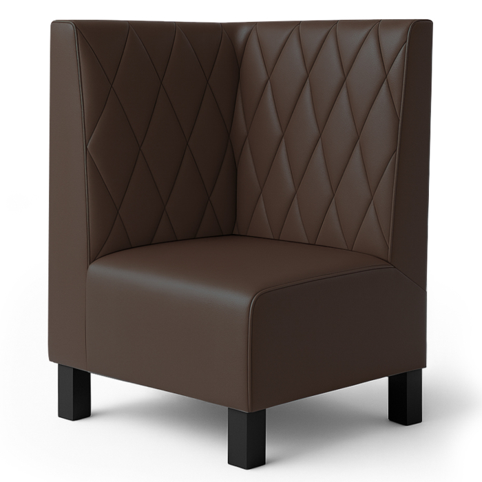 Fischer | Gastrobank F | Gastro hjørnebænk | B:H 64 x 100 cm | Brun | Diamantmønster | Læder