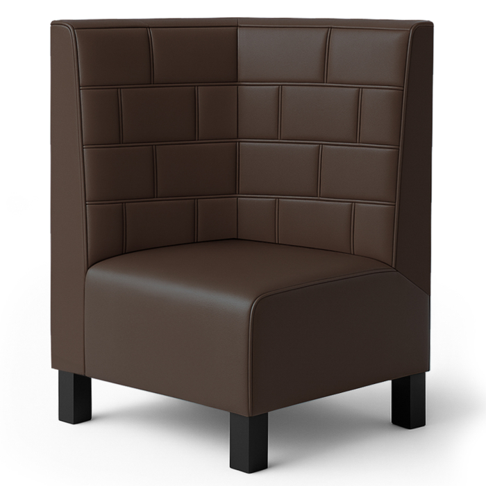 Fischer | Gastrobank F | Gastro Eckbank | B:H 64 x 90 cm | Braun | Stein | Leder