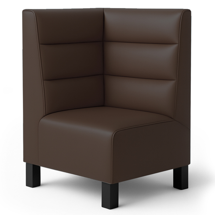 Meyer F | Ławka narożna gastronomiczna | Szer.:wys. 64 x 90 cm | Brązowy | Poziome paski | Skóra