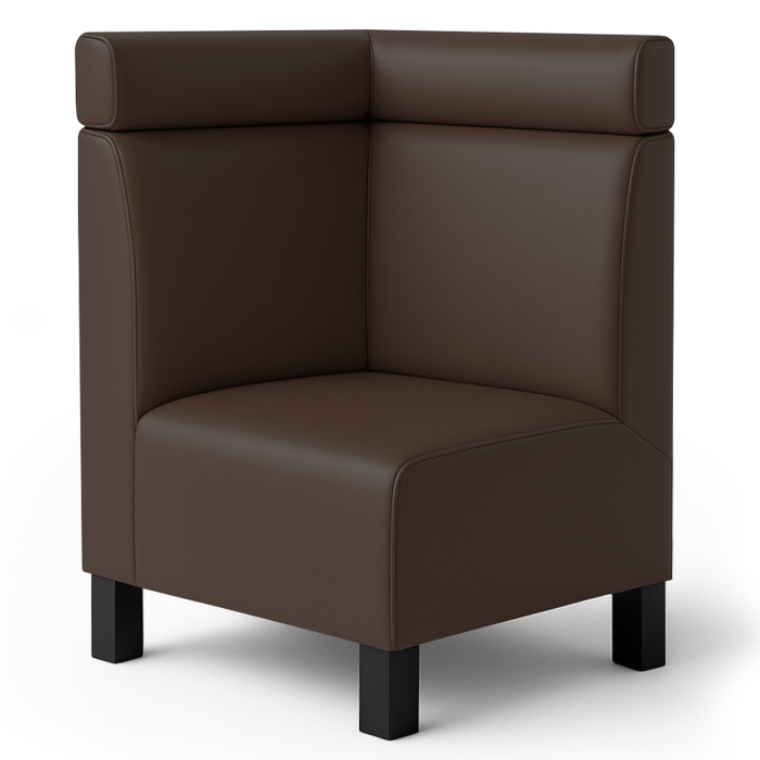 Wagner F | Gastro Corner Bench | W:H 64 x 100 cm | Brown | Headboard | Leather