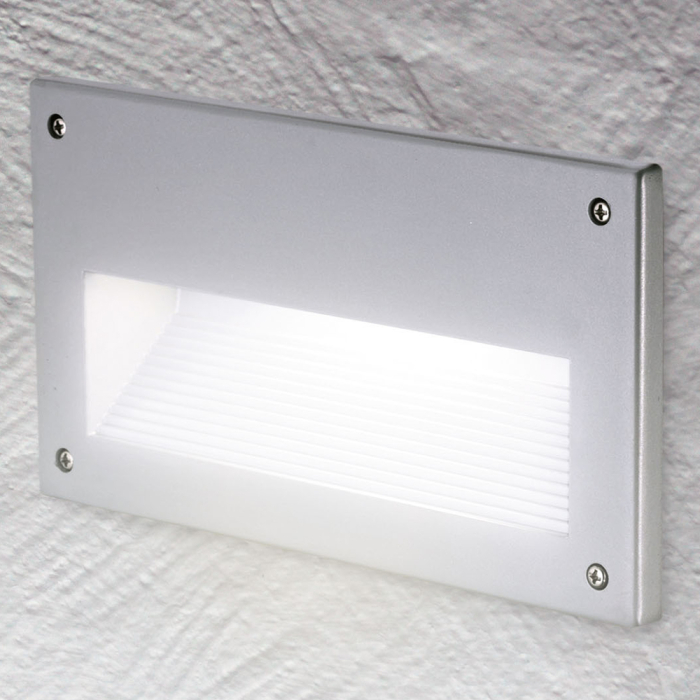 Wand inbouw armatuur BUITEN Ø227mm | Zilver | Aluminium