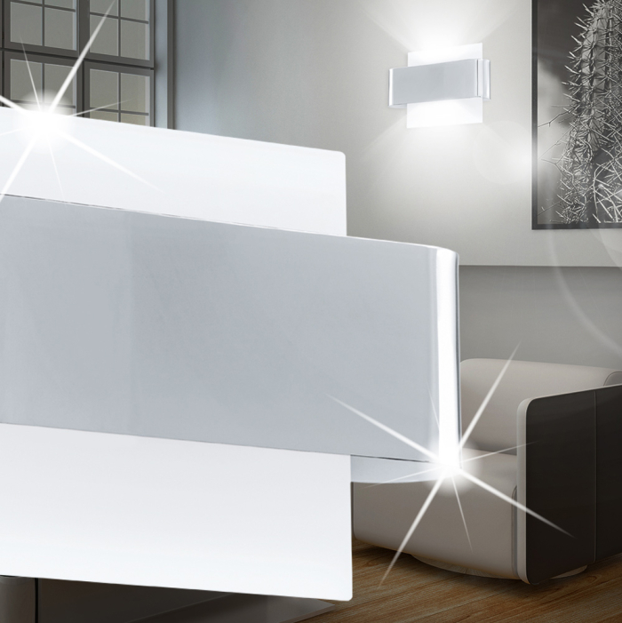 Moderne vegglampe krom