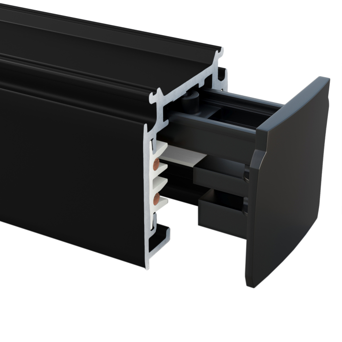 Rail eindkap | Zwart | 3 fasen