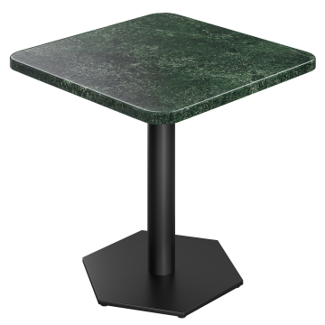 AA | Bistro-pöytä | P: 60 x 60 cm | K 74 cm | Marmori | Vihreä | Runko: Musta