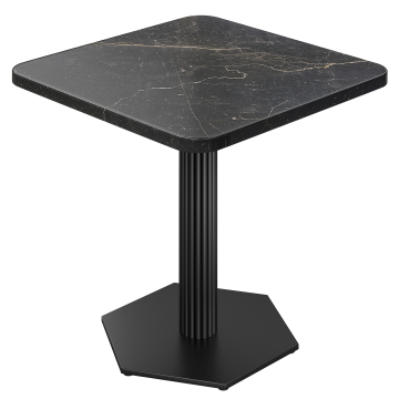 AAT | Bistro-pöytä | P: 70 x 70 cm | K 74 cm | Marmori | Musta | Jalka: Musta