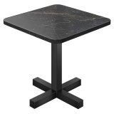 AC | Bistro Table | W: 60 x 60 cm | H 74 cm | Marble | Black | Frame: Black