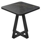 ACO | Bistro-bord | B: 70 x 70 cm | H 74 cm | Marmor | Svart | Ramme: Svart
