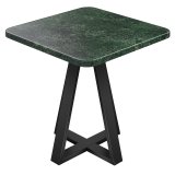 ACO | Bistro Bord | B: 70 x 70 cm | H: 74 cm | Marmor | Grønn | Rammen: Svart