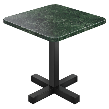 AC | Bistro Tisch | B:T 60 x 60 cm | H 74 cm | Marmor | Grün | Gestell: Schwarz