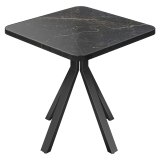 AEB | Bistro Table | W: 60 x 60 cm | H: 74 cm | Marble | Black | Frame: Black
