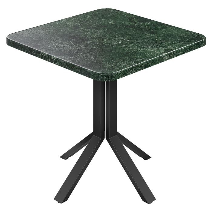 AE | Bistro Pöytä | P: 70 x 70 cm | K: 74 cm | Marmori | Vihreä | Jalan väri: Musta