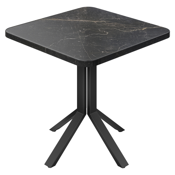 AE | Bistro Tisch | B:T 60 x 60 cm | H 74 cm | Marmor | Schwarz | Gestell: Schwarz
