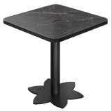 AL | Stół Bistro | B:T 70 x 70 cm | H 74 cm | Marmur | Czarny | Podstawa: Czarny